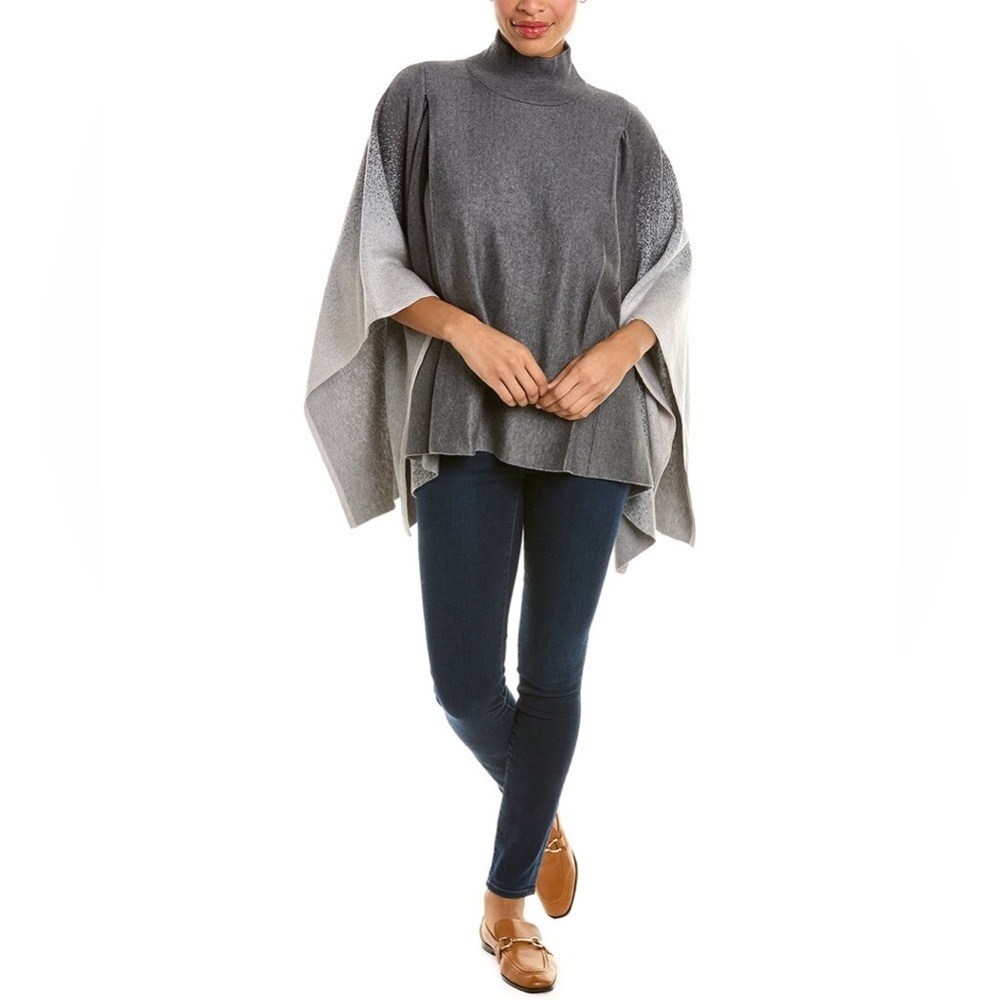 J McLaughlin Dark Gray w Light Gray Gradient Kora Poncho